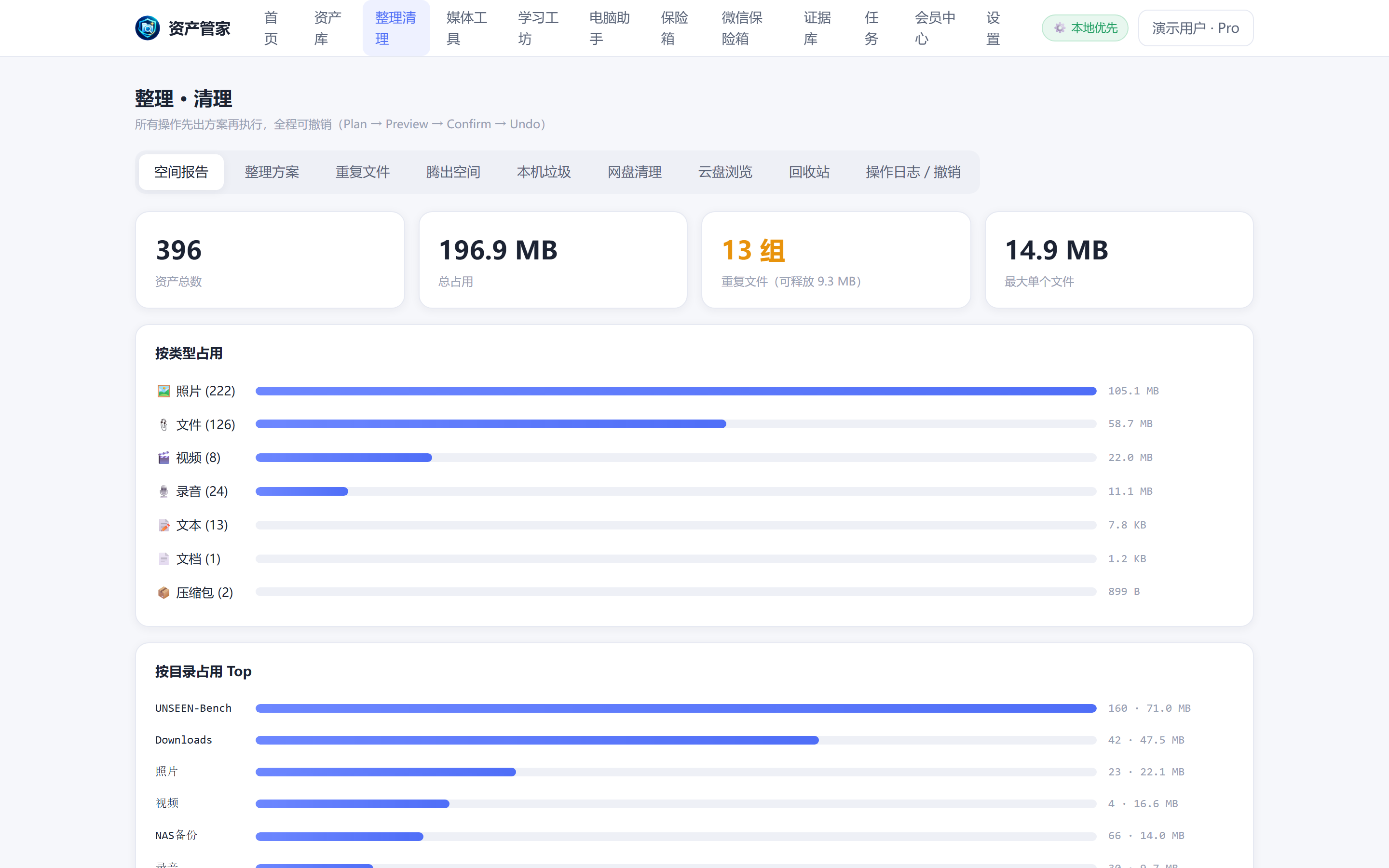 DataOS "Space Analysis" real UI screenshot